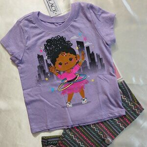 2pc. Hula Hoop Graphic T-Shirt/Leggings Set - 12/18M
